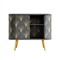 Aparador de comedor 135x40x90 cm - madera negra y dorada - estilo decorativo con almacenamiento amplio