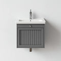 Mueble de lavabo suspendido 70×46×72 cm - gris y blanco - estilo compacto para baño