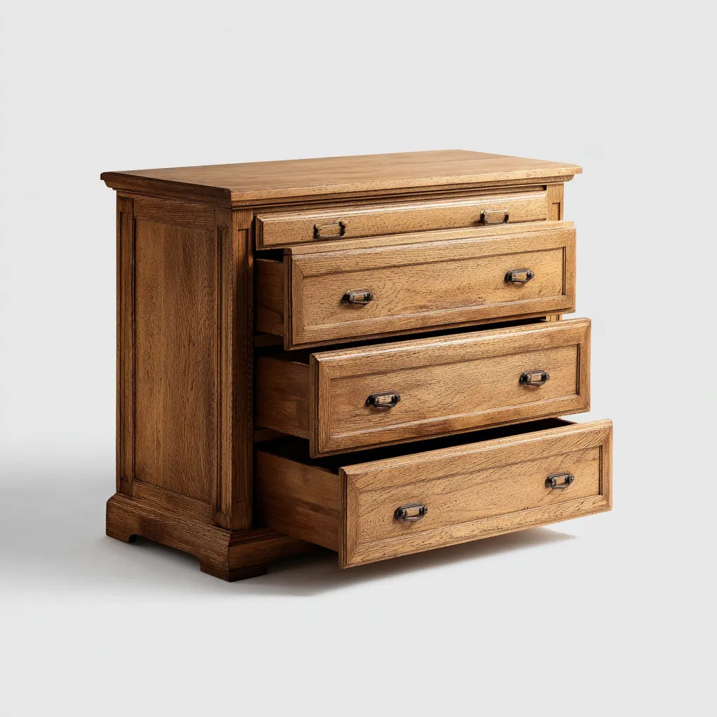Armario con cajones sala de estar 95x42x100 cm – madera marrón – estilo nórdico elegante