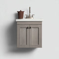 Lavabo 70×45×62 cm - gris-blanco - mueble suspendido para Baño - puertas enmarcadas y estilo moderno