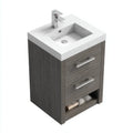 Mueble de baño con lavabo 60x48x86 cm - MDF gris y cerámica blanca - diseño compacto con almacenamiento