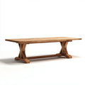 Mesa de comedor 210×100×76 cm - natural - mesa rectangular de madera para Comedor - estilo rústico con estructura central
