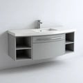 Lavabo baño 120x45x50 cm – blanco gris – estilo moderno suspendido