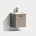 Lavabo 55×42×60 cm - gris-blanco - mueble suspendido para Baño - diseño compacto con puerta