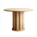 Mesa de comedor 130x130x75 cm – madera clara – estilo retro redondo elegante