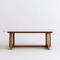 Mesa de comedor 200×95×76 cm - blanco-marrón - mesa rectangular para Comedor - tablero claro y estructura de madera