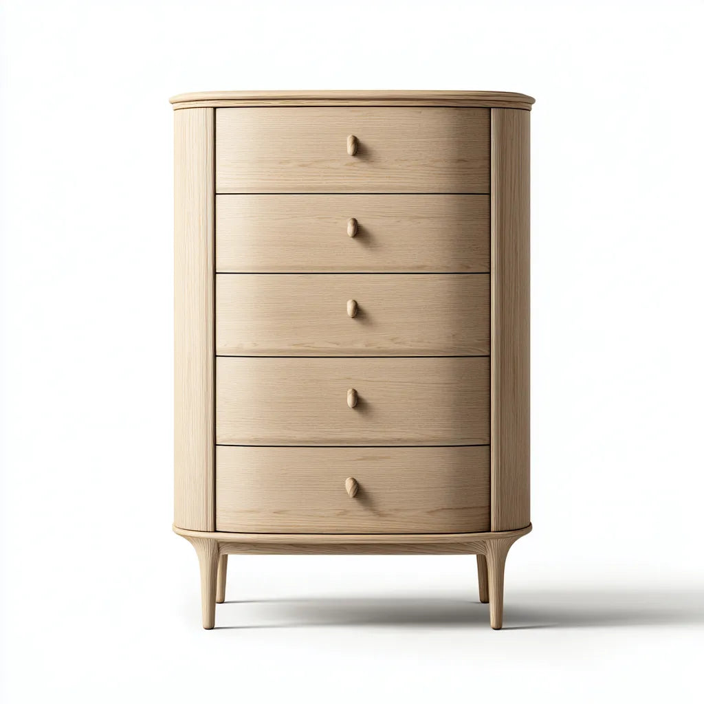Armario con cajones sala de estar 90x40x105 cm – madera marrón – estilo retro funcional