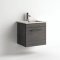 Lavabo baño 60x45x50 cm – gris madera – diseño compacto funcional