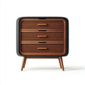 Armario con cajones sala de estar 85x42x90 cm – madera nogal – estilo moderno decorativo