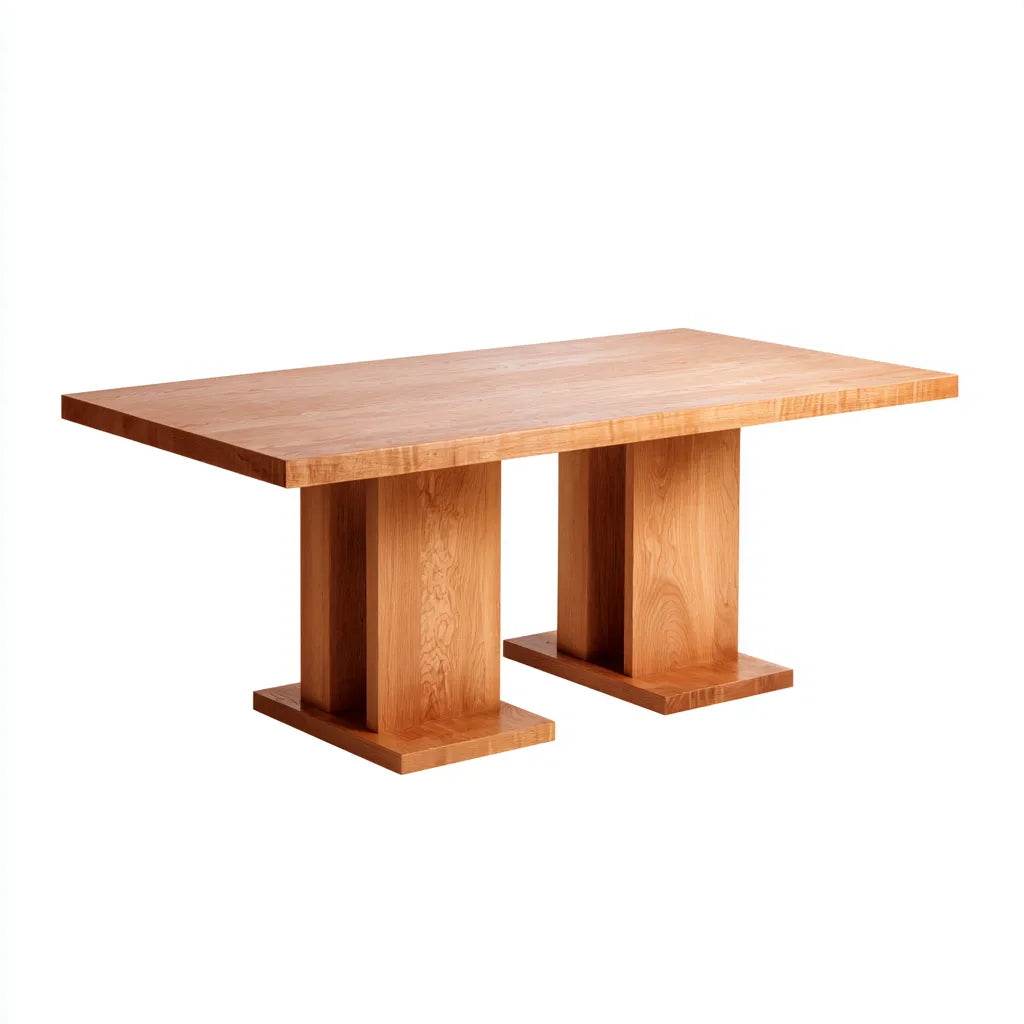 Mesa de comedor de madera 180×90×76 cm - marrón - diseño rectangular con soporte pedestal para comedor
